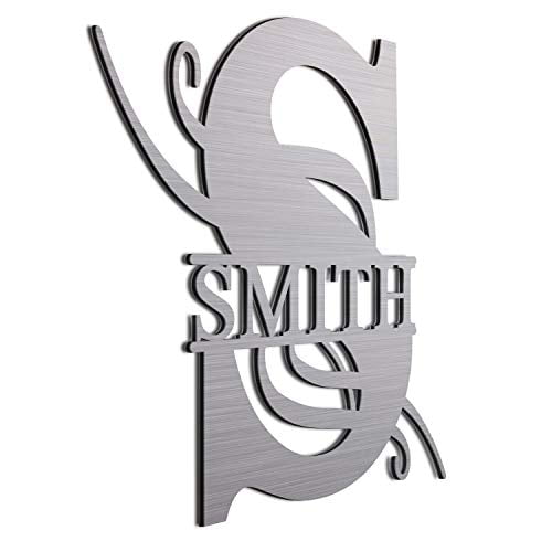 Personalized 12" Brushed Aluminum Robinson Monogrammed Sign Door Wall Decor Personalized 12" Brushed Aluminum Robinson Monogrammed Sign Door Wall Decor